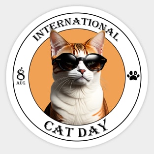 8 AUG, International Cat Day Sticker